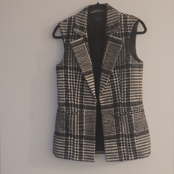 Theory Eldora Glen Houndstooth Plaid Sleeveless Blazer Vest. Sz 2. - Picture 11 of 12